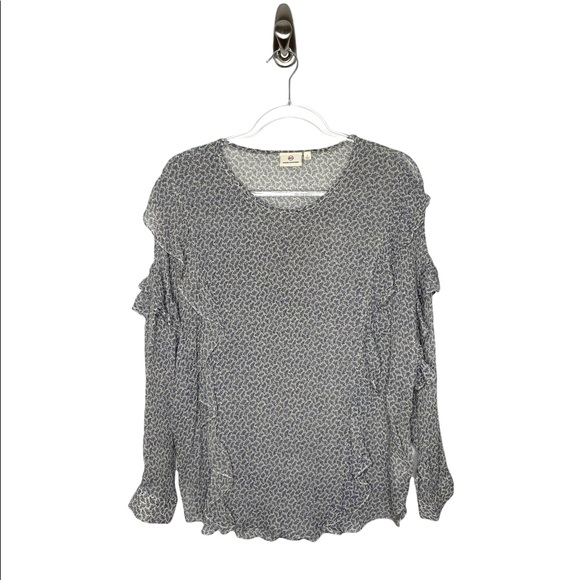 AG Adriano Goldschmied | Bijou Blouse in Soft Indigo/Dayglow Floral Small - Picture 6 of 8